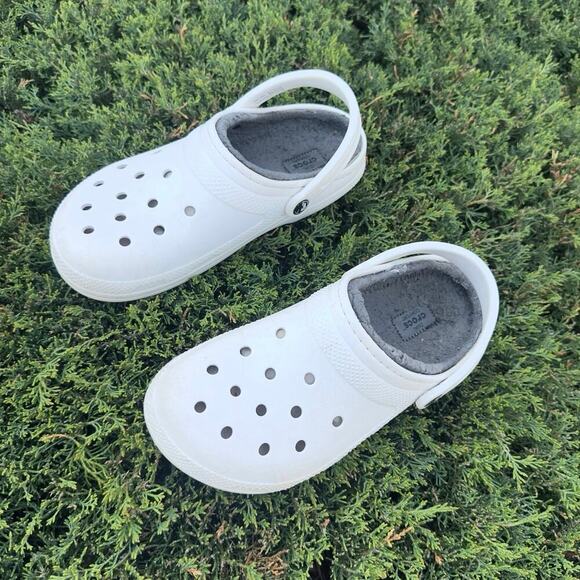 Crocs‎ Classic Lined Clogs White Unisex Size M8 W10 Sandals - Picture 5 of 11